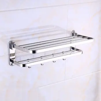 

Multifunctional Stainless Steel Anti-rust Toilet Bathroom Washroom Towel Rack Wall Mounted Storage Hook Rod Holder Hanging Bar
