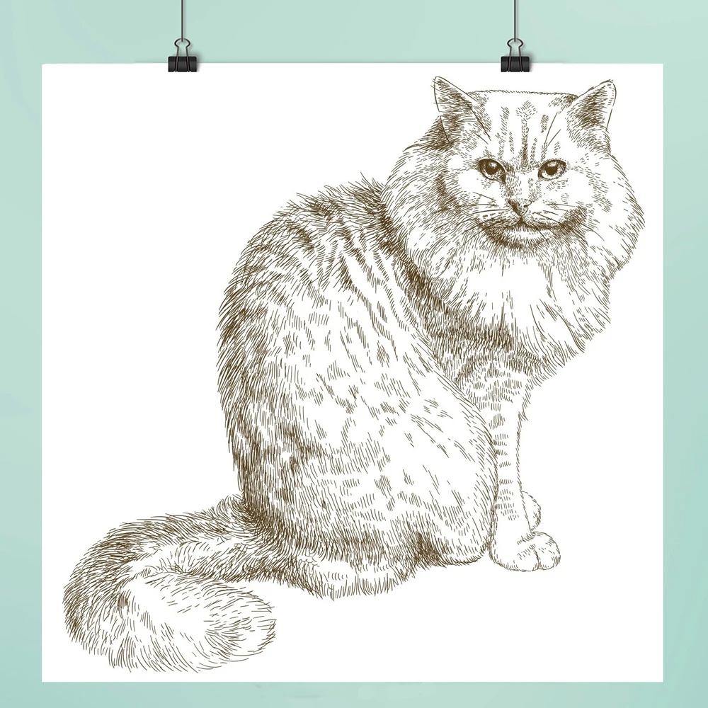 

Lady cat Clear Stamps For DIY Scrapbooking/Card Making/Album Decorative Rubber Stamp Crafts