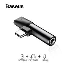 Baseus 2 в 1 usb type C конвертер на 3,5 мм Aux Jack адаптер USB C зарядный удлинитель для наушников адаптер для Xiaomi 8 huawei P20