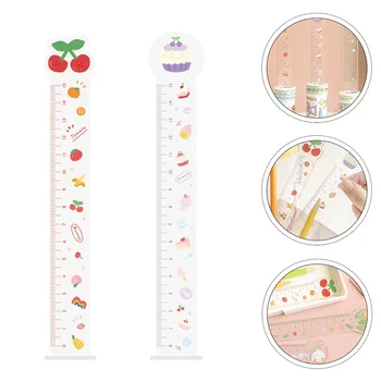 

2 Pcs Practical Durable Lightweight Portable Measuring Ruler Measuring Tools Acrylic Rulers for Women Children Men