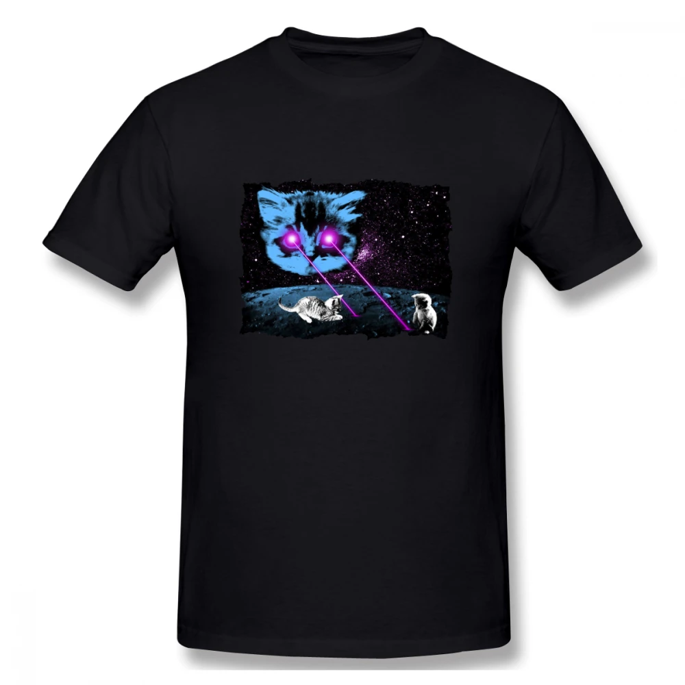 

2019 Men's Basic Short Sleeve T-Shirt 3D Print t shirt Cataclysm Little Cat Galaxy Cotton Funny T-shirt home Top Tees