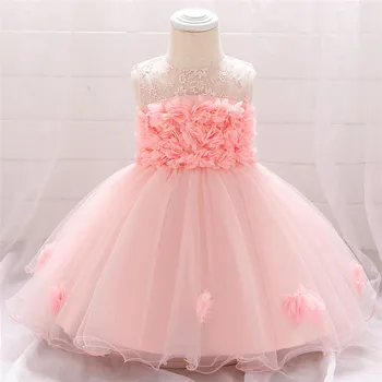 

0-24 Month Infant Baby Girls Flower Dresses Christening Gowns Newborn Baby Baptism Clothes Princess Tutu Birthday Costume