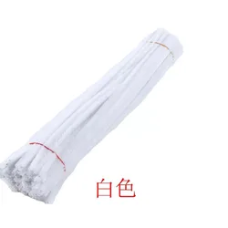 50pcs Colorful Chenille Stems for Creative DIY Crafts and Educational Handmade Projects for Kids (White)