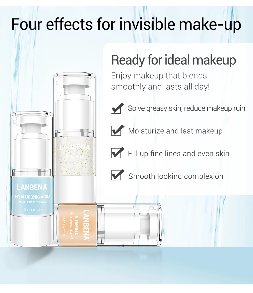 LANBENA Magic Invisible Pore Makeup праймер основа эссенция основа для предварительного макияжа Увлажняющий контроль жирности отбеливание сглаживающий корректор