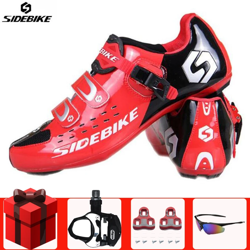 add pedal set locks Sidebike/Обувь для шоссейного велоспорта; комплект с педалью; sapatilha ciclismo; мужские кроссовки; wo; мужская обувь с автоматическим замком; спортивная обувь для велосипеда - Цвет: add pedal set locks