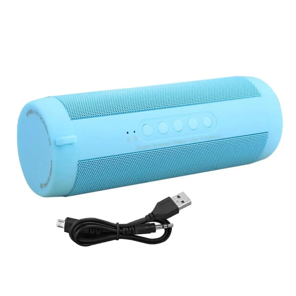 Открытый водонепроницаемый бас Портативный беспроводной Bluetooth динамик фонарик TF карта 3,5 мм разъем стерео - Цвет: Синий