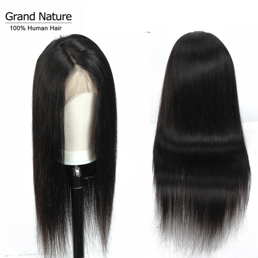 Full Lace wig Brazilian Straight Human Hair Wig With Baby Hair Preplucked Glueless Highlight 180% Density 12-28" remy