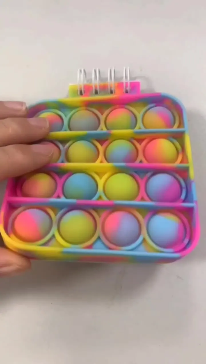 New Caderno Desk Calendar Pop its Notebook Bubble Fingertip Silicone Case Notepad Student Decompression Stationery Toys Gift