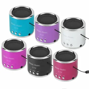 

DHL 100pcs Z-12 FM Radio Mini Speaker Support TF Card 3.5mm AUX Jack USB Flash Disk Portable Speakers Subwoofers