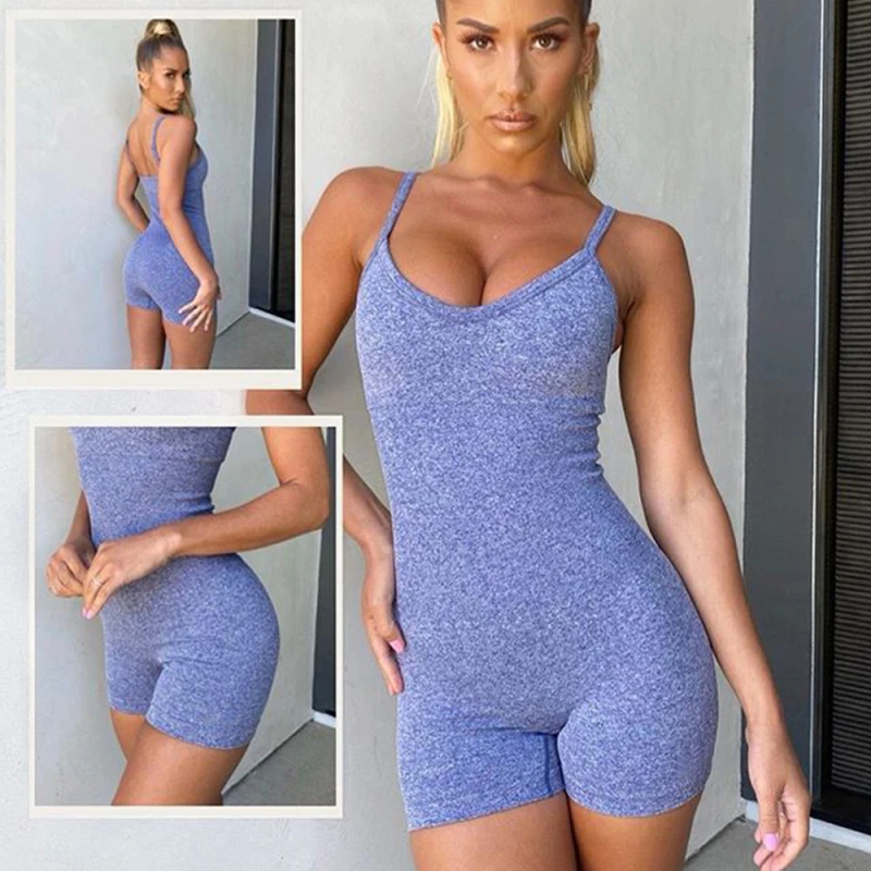 

NEW Sexy Workout Clothes For Women Seamless Sportswear Sports Jumpsuit Tight-Fitting Sling One-Piece Sports Clothing Yoga Set