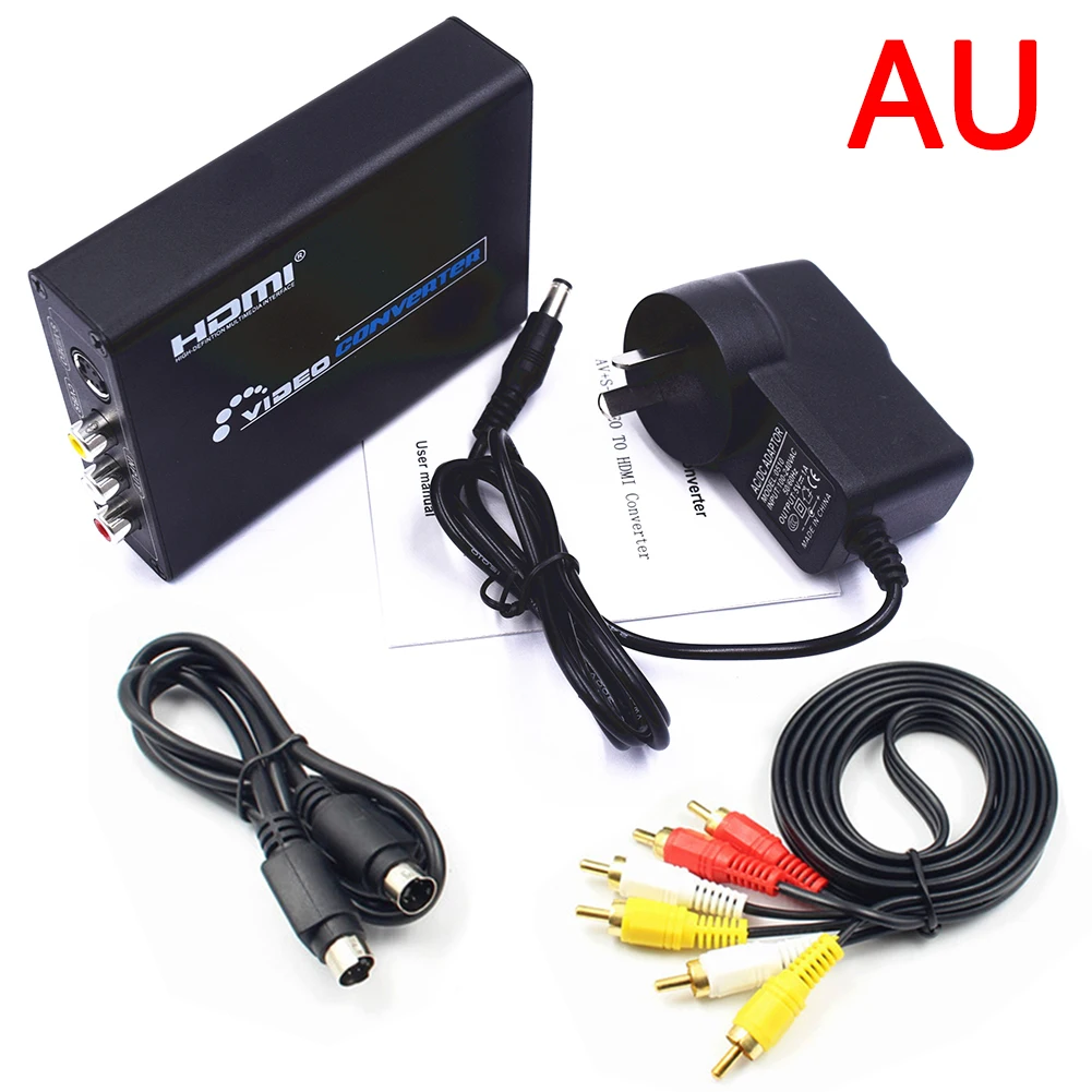 AU Plug HDMI в композитный 3RCA AV S-Video R/L аудио видео конвертер адаптер DAC поддержка 720 P/1080 P+ RCA/S-Video кабель Xbox конвертер - Цвет: AU Plug