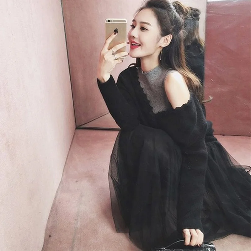 Осень зима 2020 Новый Модный женский однотонный вязаный свитер топ и сексуальное