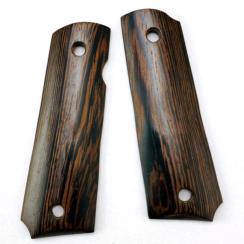 

1 Pair Natural Rosewood Non-slip Handle Patches Wenge Wooden Textured blank scales slabs For 1911 Grips Models
