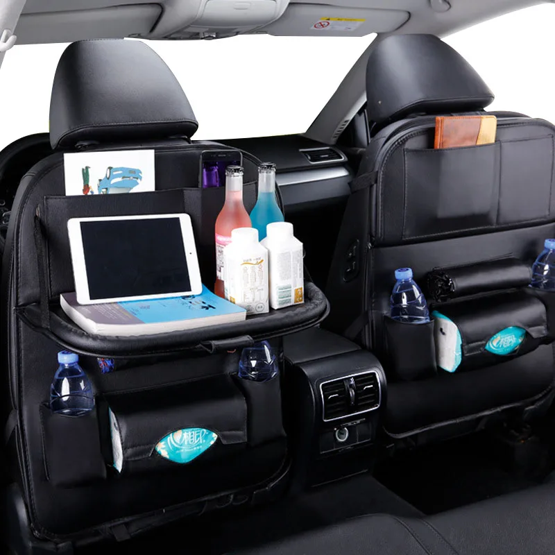 Органайзер на заднее сиденье автомобиля, сумка для хранения, держатель для путешествий, товары для автомобиля, универсальная сумка из искусственной кожи для заднего сиденья, защитная сумка, аксессуары