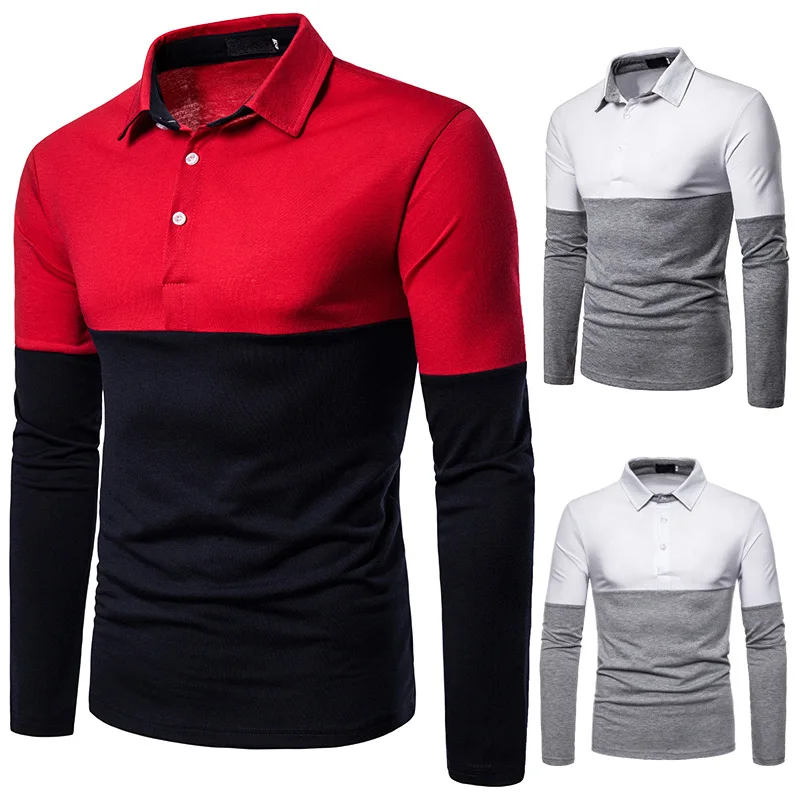 

Fashion Design of Men's POLO Double Colour Upper and Lower Two Colour Stitching