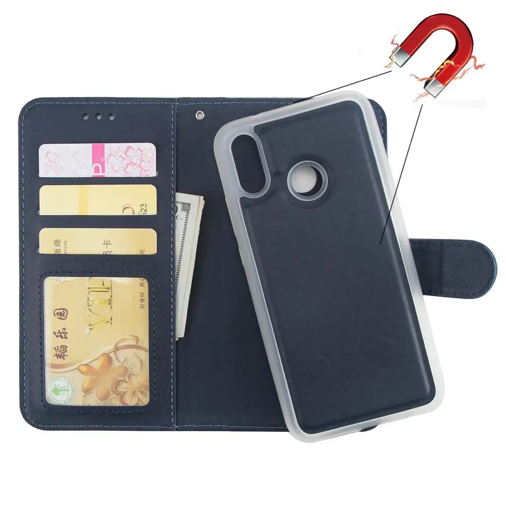 Blue Для huawei P20 P10 P9 P8Lite P20 Pro Чехол Магнитный съемный кожаный бумажник Folio чехол для huawei mate 20 Pro - Цвет: Blue