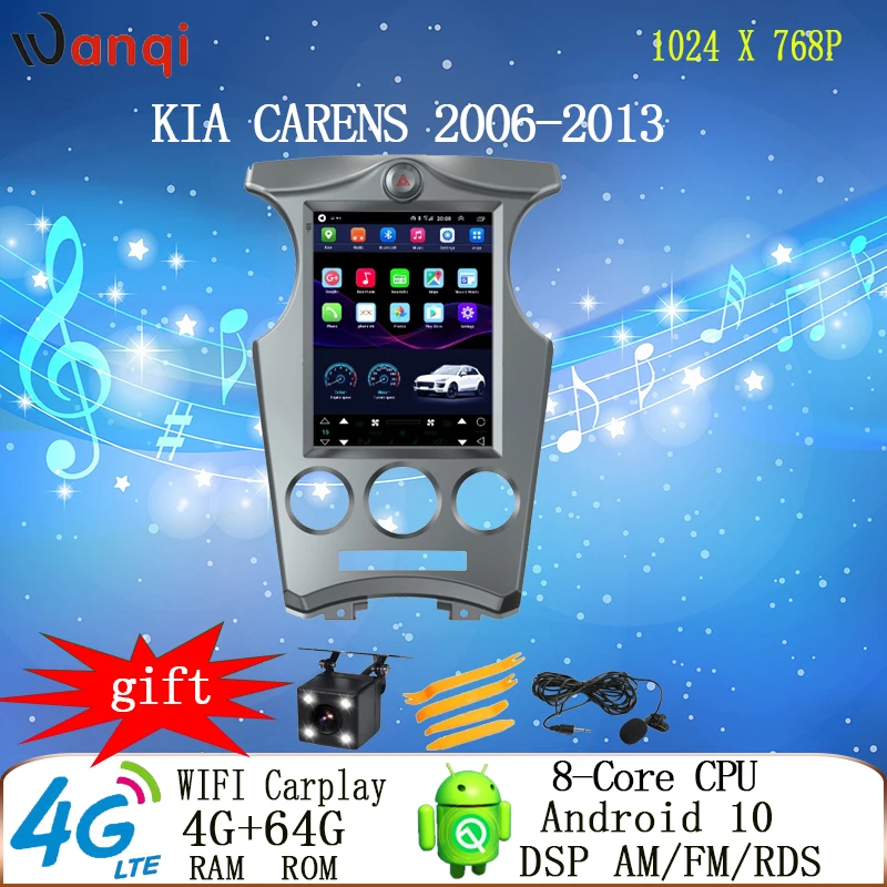 

9.7 inch Tesla screen car android 10 gps dvd multimedia radio player for KIA CARENS 2006-2013 car cd video navi audio RDS play