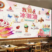 Пользовательские Ручная роспись холодный напиток Кондитерская Кофейня оснастки Обои для рабочего стола