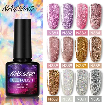 

NAILWIND UV Gel Polish Painting Glitter Diamond Gel 8ML Manicure Poly Set for Nail Art Extension Base Top Coat Gel Nail Polish