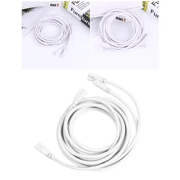 

2PCS 2 Meter 3-Pin LED Integrated Tube Cable T5/T8 Connecting Wire Double-ended Power Cord (White)