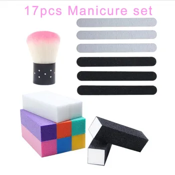 

17pcs/set Nail Kit Nail File Blocks Professional Set Colorful Sponge Nail Polish Sanding Buffer Strips Polishing Manicure Tools