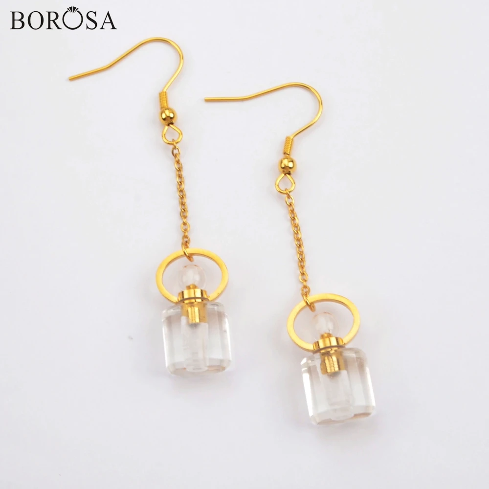 Серьги подвески BOROSA WX1190 женские из натурального камня ювелирные украшения в