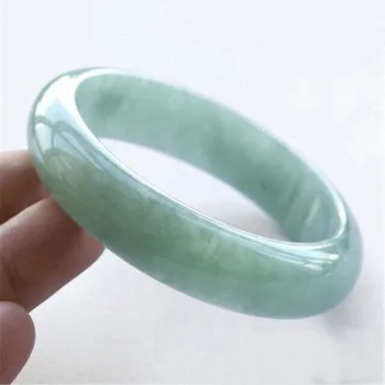 

Natural Burmese Jadeite 54-64mm Light Color Bracelet Elegant Princess Jewelry Best Gift