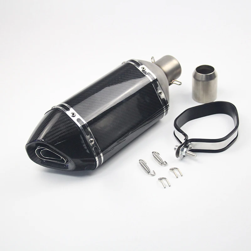 51MM Universal Motorcycle Exhaust Tips Muffler Tail Vent Pipe with DB Killer Silencer for ATV Scooter Bike Carbon Fiber 370MM - Image 5