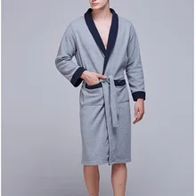 Халат Новое кимоно с длинными рукавами банный халат свободная Пижама домашняя одежда Повседневная Ночная рубашка с карманом XL XXL
