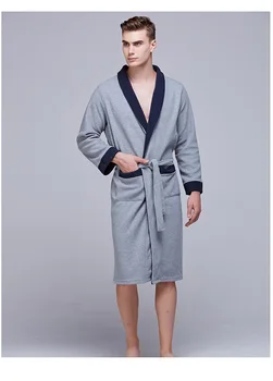 

Robe Newly Long Sleeve Kimono Bathrobe Gown Loose Sleepwear Home Clothes Casual Nightwear Nightgown With Pocket XL XXL