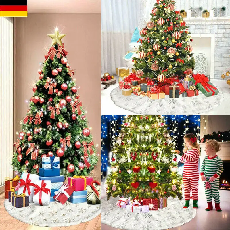 DEWeiße nacht-сгибание Baum-рок-унтсейтен-Имитация-Bodenbelag-Weihnachtsdekor | Дом и сад