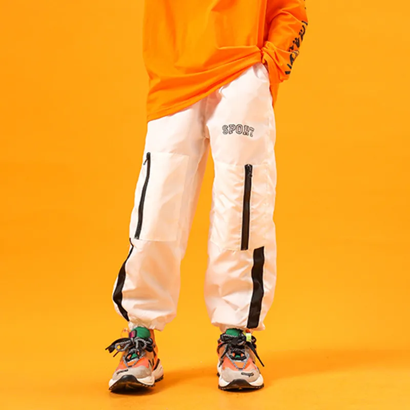 Pants Танцевальные костюмы в стиле хип-хоп, топ с длинными рукавами и штаны, осенняя одежда для улицы и сцены, детские танцевальные джазовые наряды, одежда для выступлений - Цвет: Pants