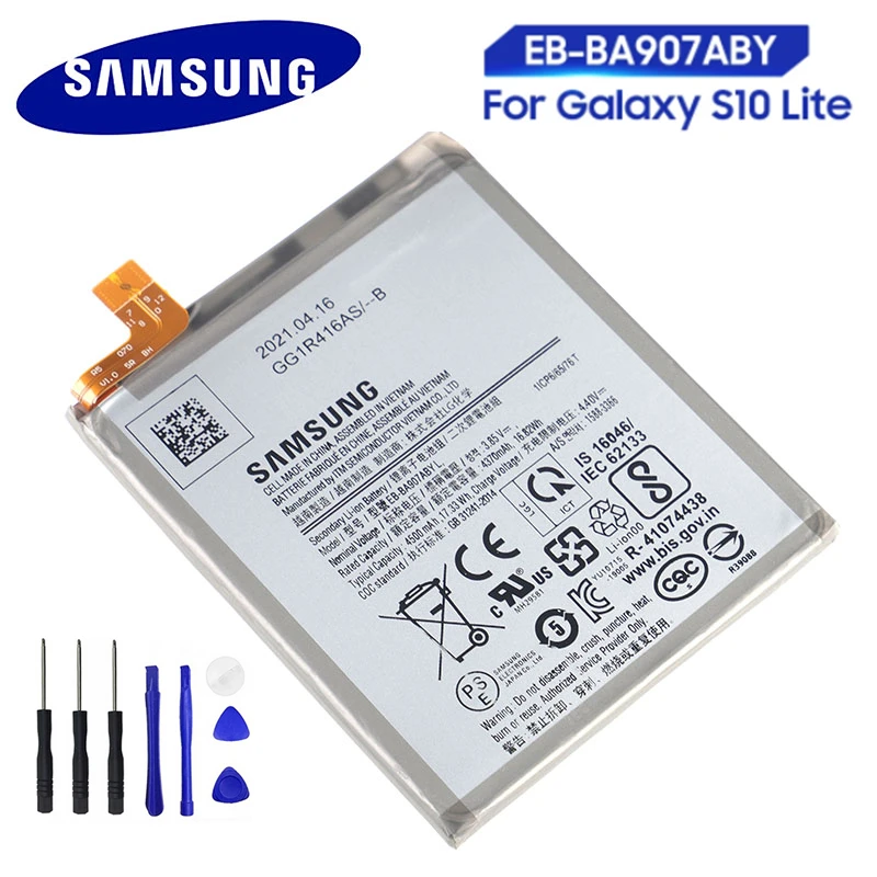 EB-BA907ABY Samsung Original Battery For Galaxy S10 Lite Genuine 4500mAh + Free Tools | Мобильные телефоны и аксессуары