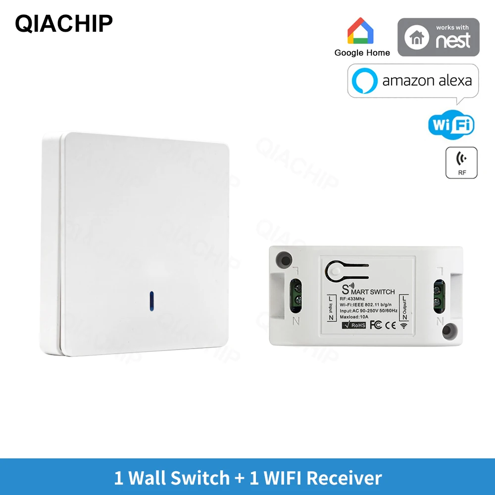 QIACHIP универсальный настенный выключатель Wi Fi 433 МГц Беспроводной удаленного