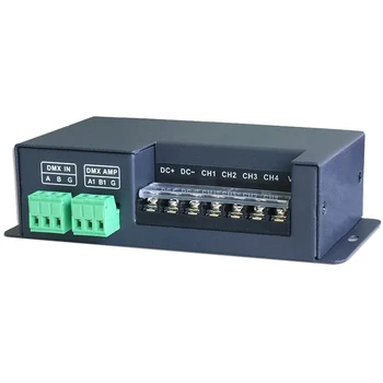 

4 Channels DMX-512 Decoder Converter Constant Volatge DMX-PWM Controller Decoder for 4CH RGBW LED Lamp Light Full-Color LED