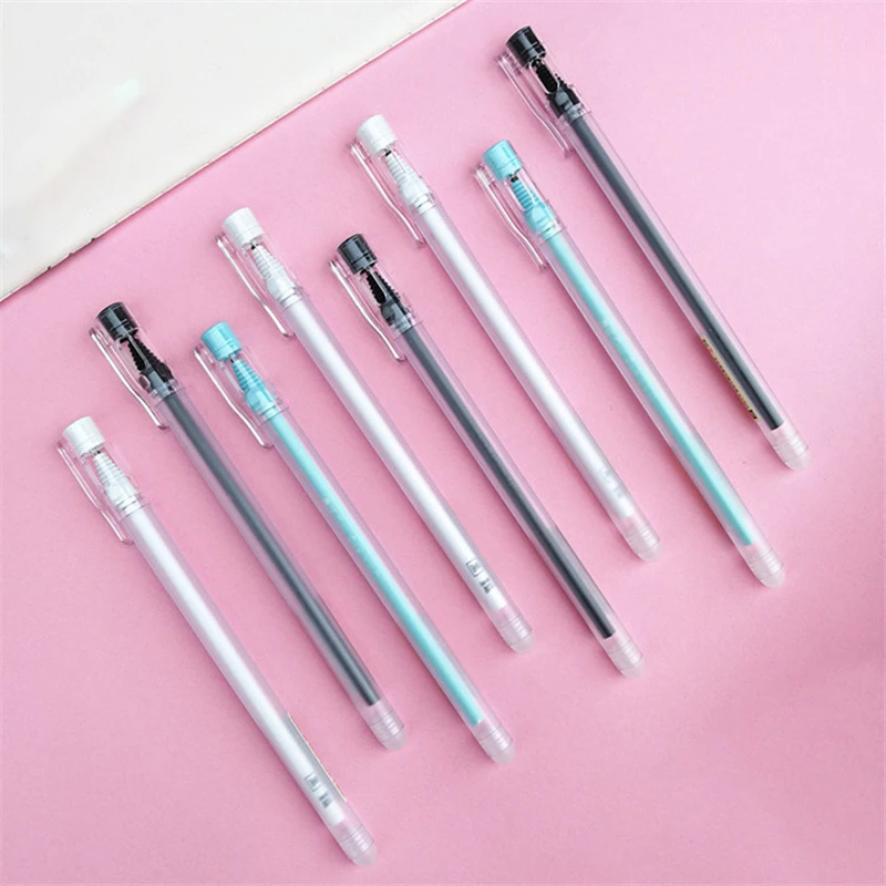 

12 Pcs /Set Removable Black Ink Pen Gel Student School Supply Donor Per Office Of Chancellery 0.38 Millimeters 0.5 Millimeters