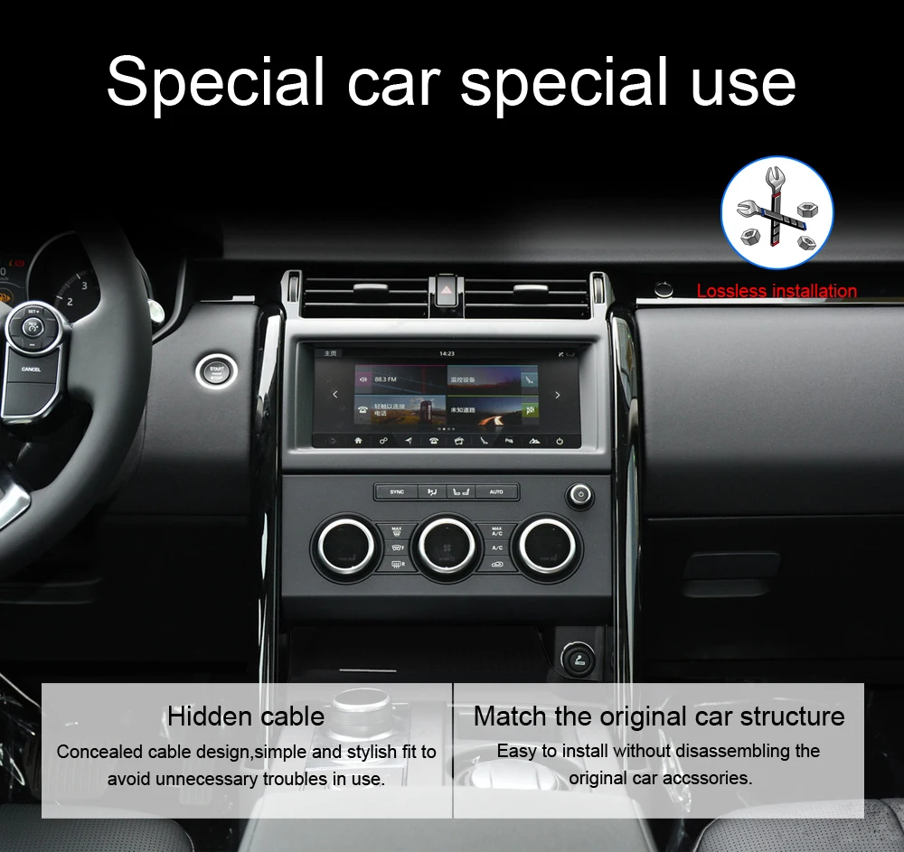 Quick Wireless Charger For Land Rover Discovery 5 2017 2018 2019 Fast Mobile Phone 10W Hidden Car Dashboard Holder Charging Pad