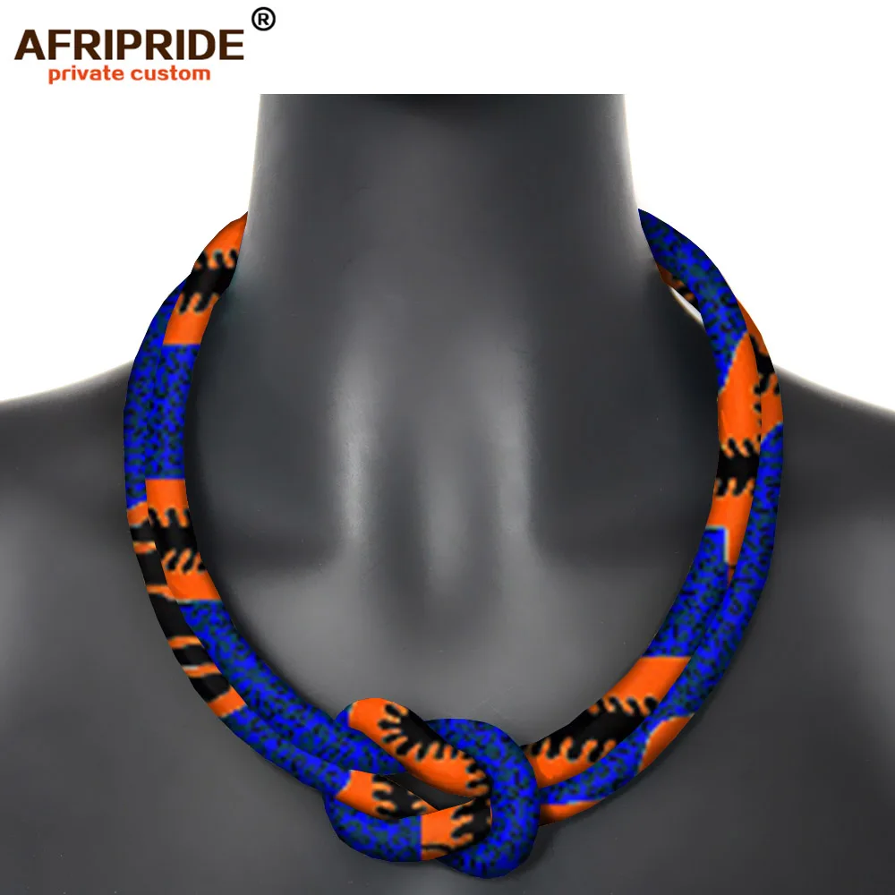 African Statement Necklace Wedding Resin Beads Jewelry Dashiki Ankara Fabric Choker Necklace for Women AFRIPRIDE S006 - Окраска металла: 496