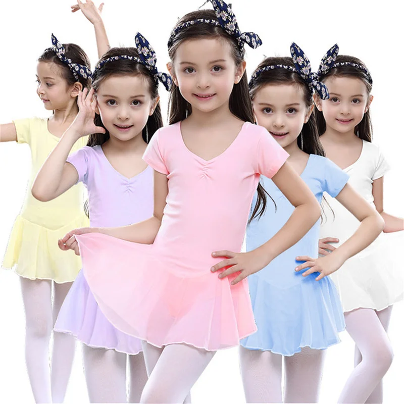 

High Quality Cheap In Stock Girls Practice Dance Wear Pink Black Lilac Chiffon Kids Ballet Dress