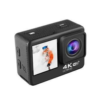

AT-Q60ER Action Camera 4K 60FPS 24MP LCD Waterproof Camera Dual Sn WIFI Press Remote Control Anti-Shake Camera