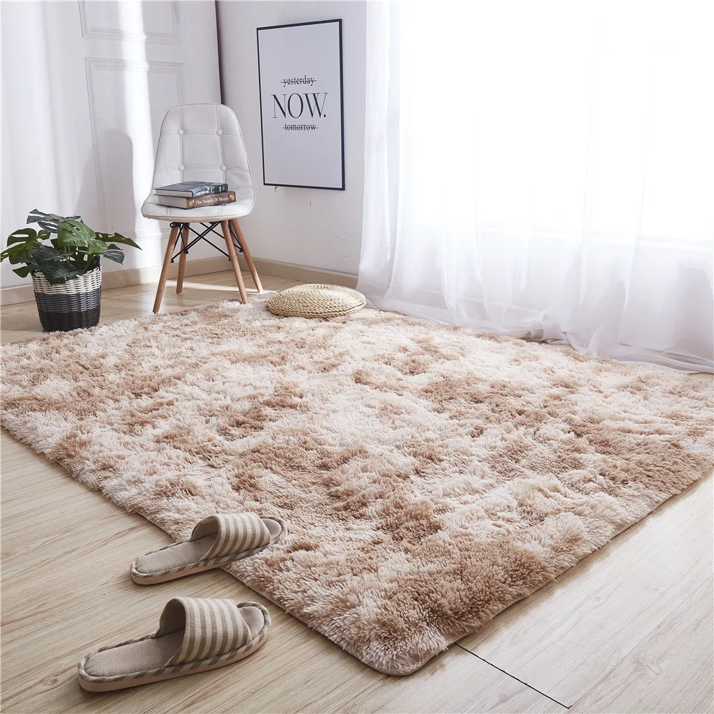 Khaki Хлопковый ковер для гостиной/спальни 40x60 см, ультрамягкие современные прямоугольные коврики, мохнатый ковер для детской комнаты, домашний плюшевый ковер, Декор - Цвет: Khaki