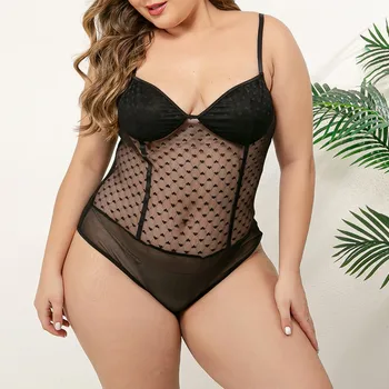 

Vintage Sexy Onesies Ultra Thin Lace Sleeveless Sleepwear Backless Transparent Mesh Cozy Soft Women's Pajamas #3