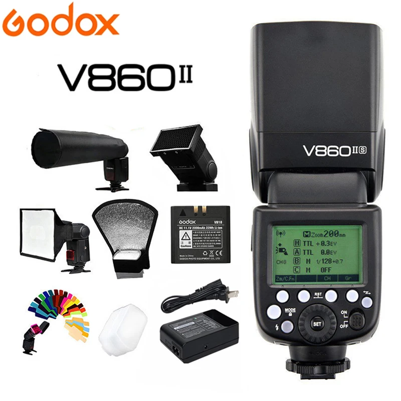 Godox V860IIC V860IIN V860IIS V860IIO V860IIF литий-ионный аккумулятор TTL 2 4G HSS Flash Speedlite для Canon Nikon Sony