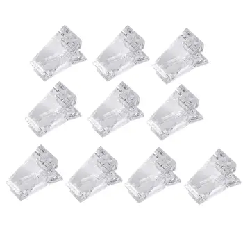 

10pcs Nail Tips Clip Finger Poly Quick Building Gel Extension Nail Art Manicure Nail Patch Clip Holder