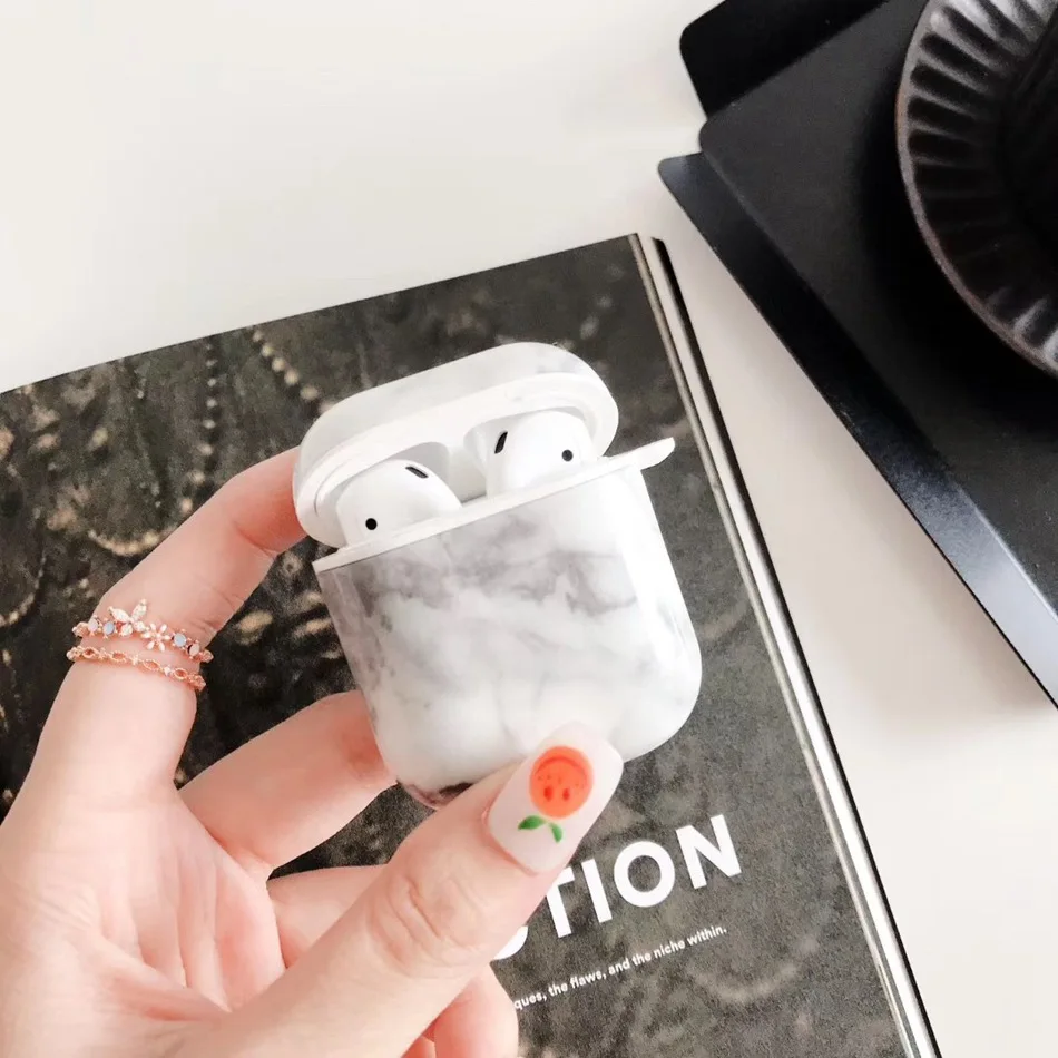 Роскошный Жесткий чехол для наушников Airpods 2 Чехол мраморный чехол для наушников Apple Air pods 1 чехол для наушников Аксессуары для зарядки - Цвет: 531-L