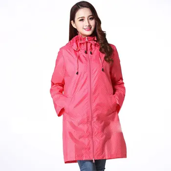 

Womens Stylish Solid Yellow Rain Poncho Waterproof Raincoat with Hood and Pockets