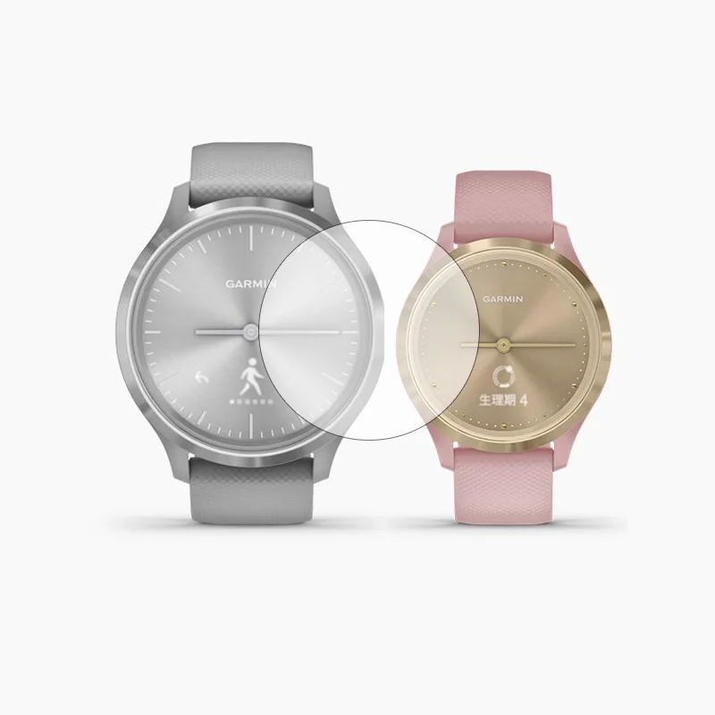 Pellicola protettiva, grado di durezza 9H, schermo in vetro temperato per Garmin Vívomove HR Sport con anti-impronte, chiarissima, senza bolle, (2 pezzi