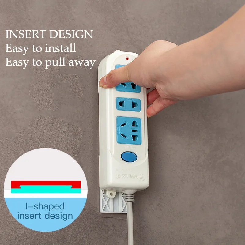 

1/2pcs Self Adhesive Power Strip Fixator Wall Phone Socket Holder Home Punch-free WiFi Router Tissue Box Holder
