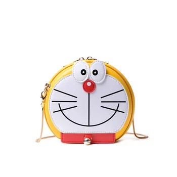 

2019 New Women's Bag Doraemon Doraemon Cat Phone Bag Girl Chain Shoulder Messenger Bag Cartoon Round Bag