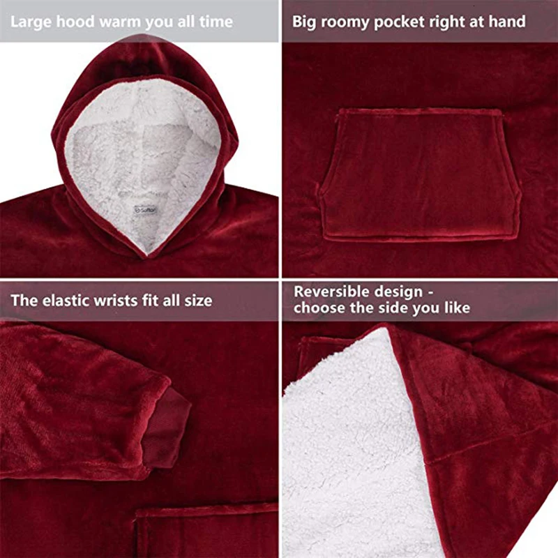  Women Hoodies Sweatshirts Plush Hoodies Warm Sweatshirt winter Hooded Coats Soft Bathrobe Fleece Bl